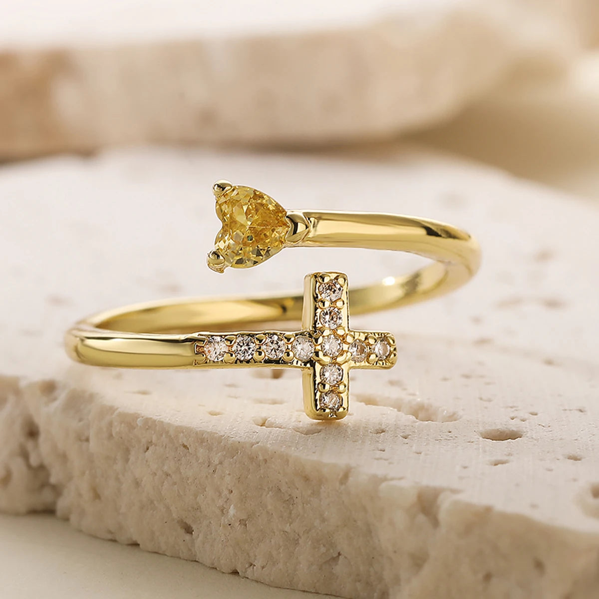 Crystal Evil Eye Cross Ring