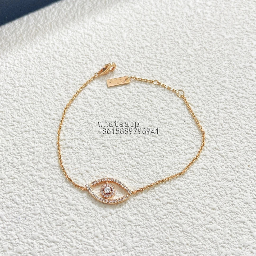 Rose Gold Evil Eye Charm Bracelet