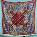 Printed Satin Square Hijab Scarf