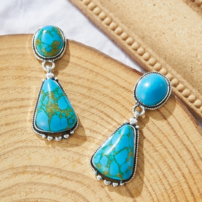 Bohemian Turquoise Pendant Earrings