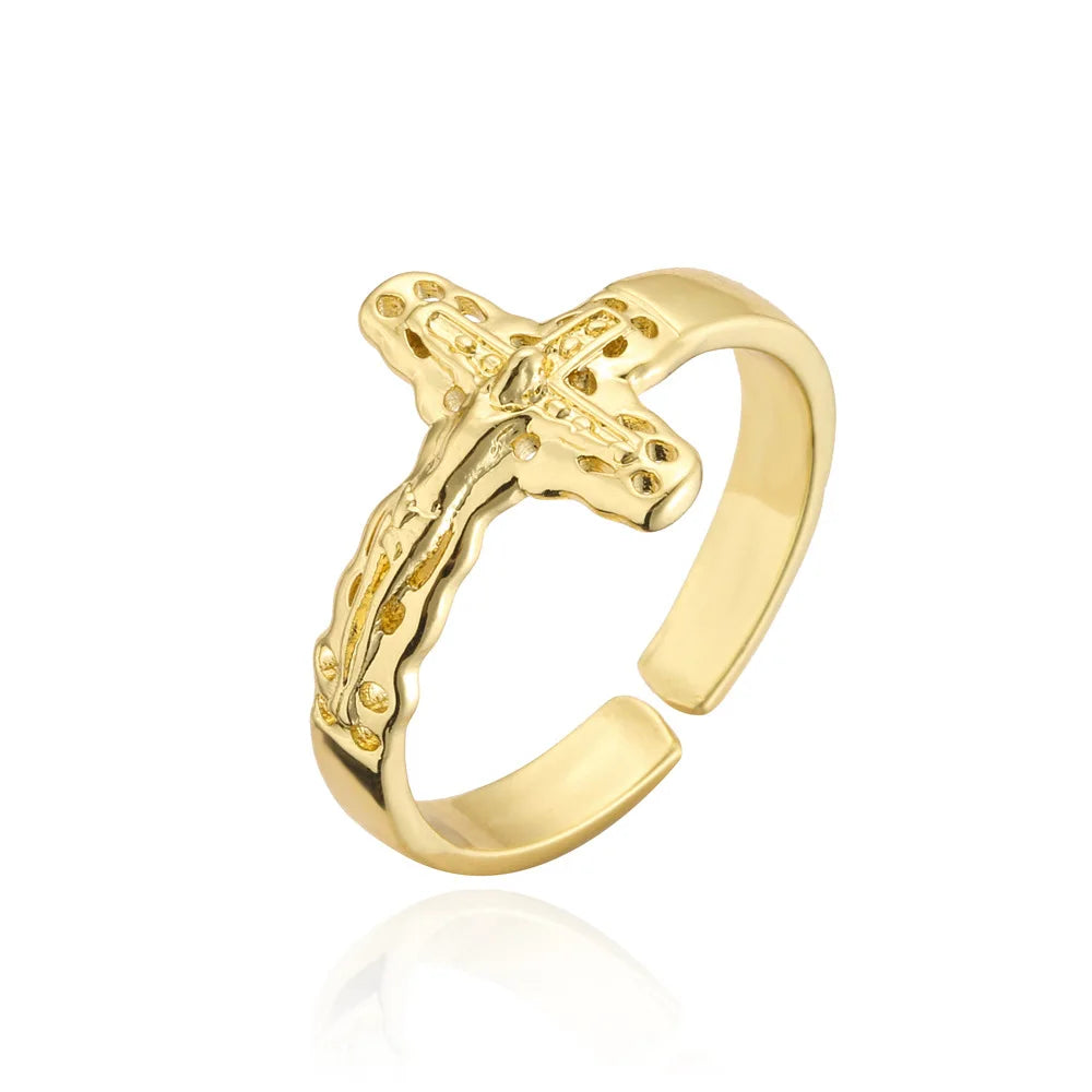 Crystal Evil Eye Cross Ring