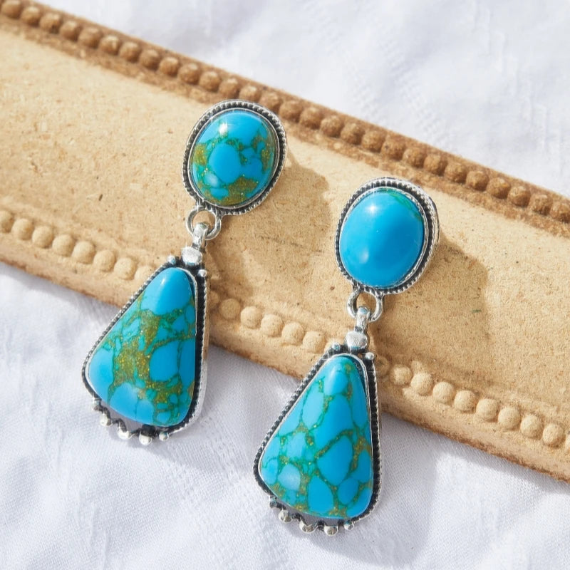 Bohemian Turquoise Pendant Earrings