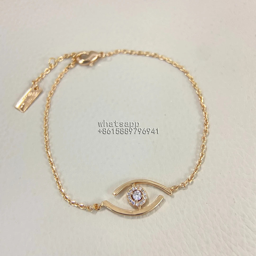 Rose Gold Evil Eye Charm Bracelet