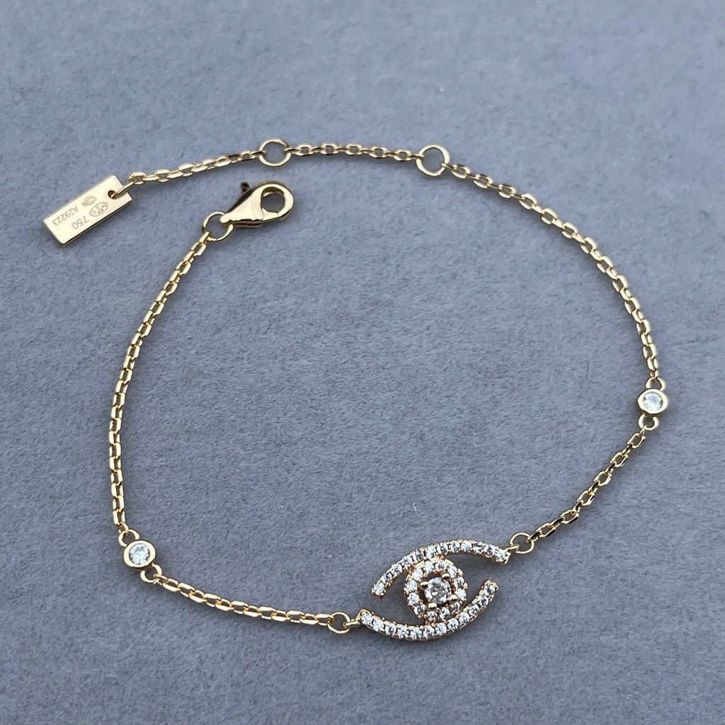 Rose Gold Evil Eye Charm Bracelet