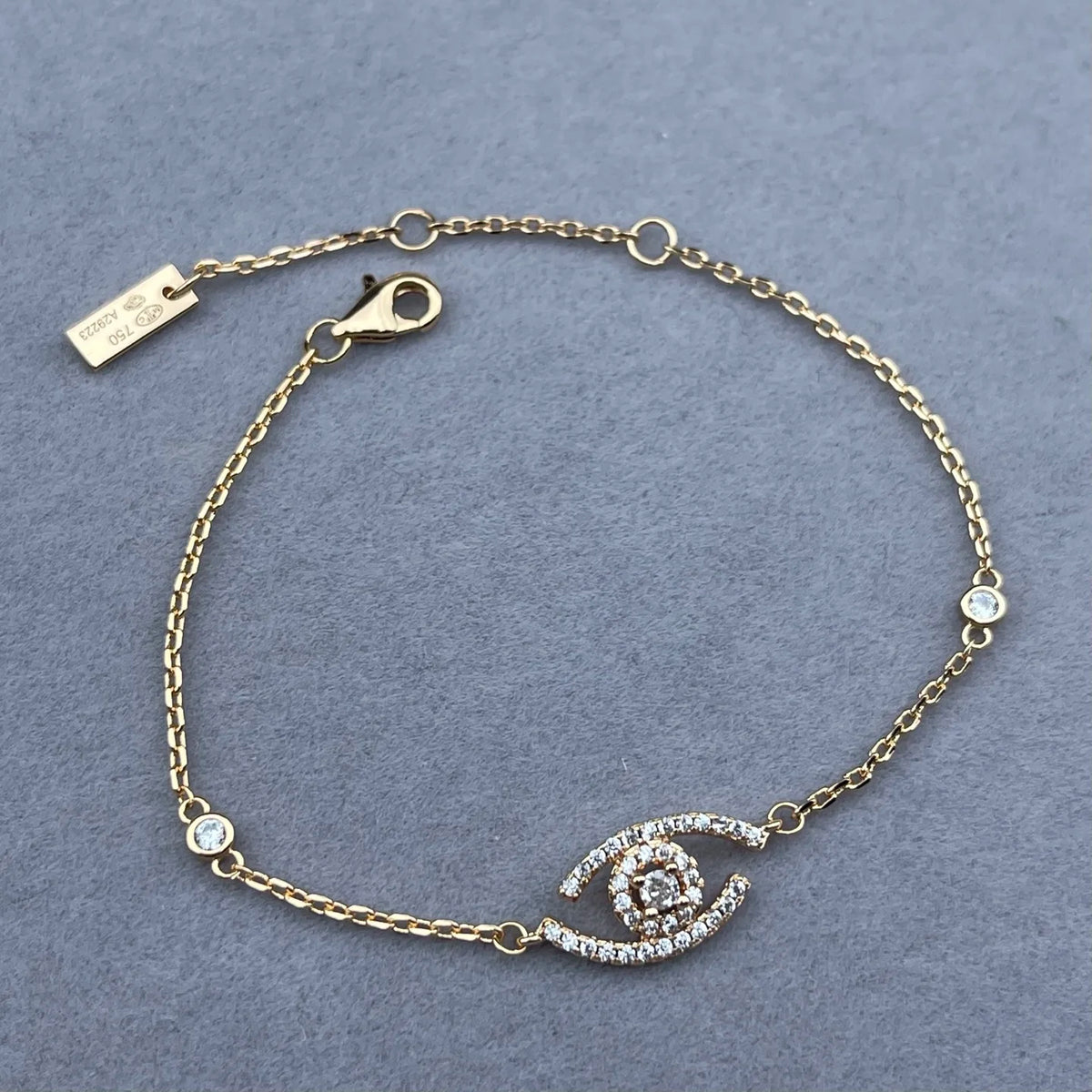 Rose Gold Evil Eye Charm Bracelet