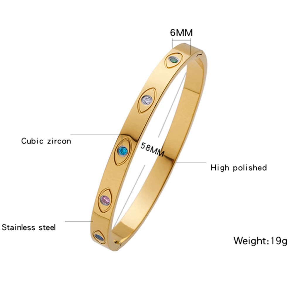 Evil Eye Zircon Stackable Bracelet