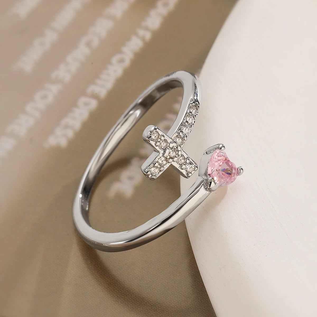 Crystal Evil Eye Cross Ring
