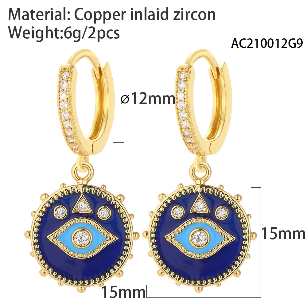 Evil Eye Heart Hoop Earrings