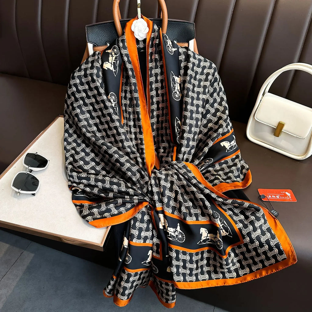 Luxury Silk Long Scarf Wrap by Adrissa Design — view 2