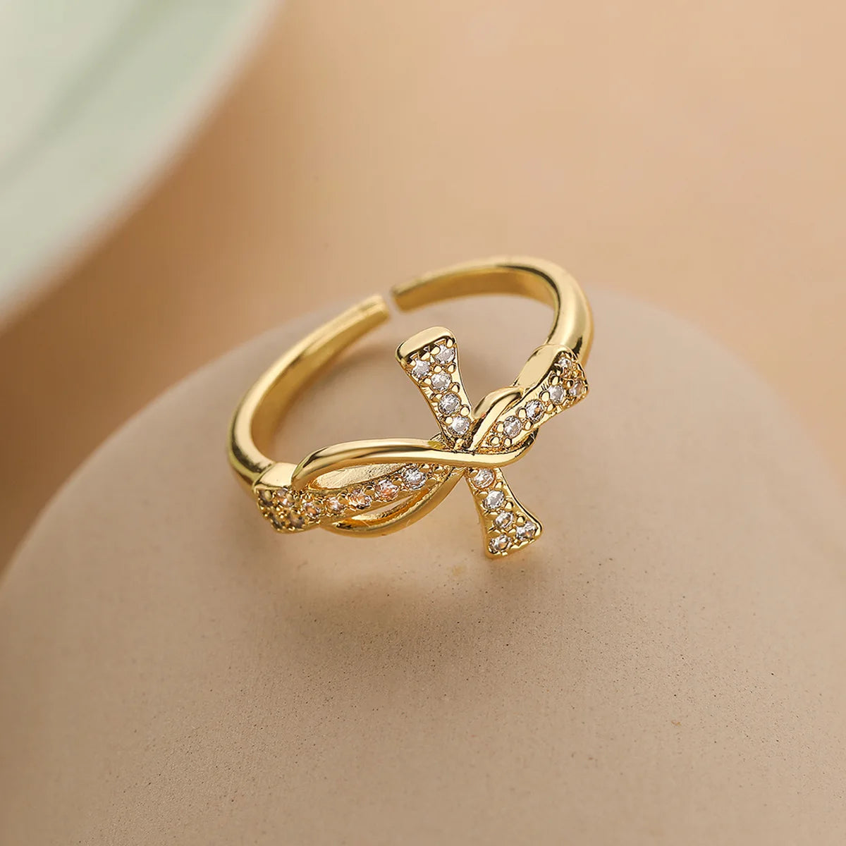 Crystal Evil Eye Cross Ring