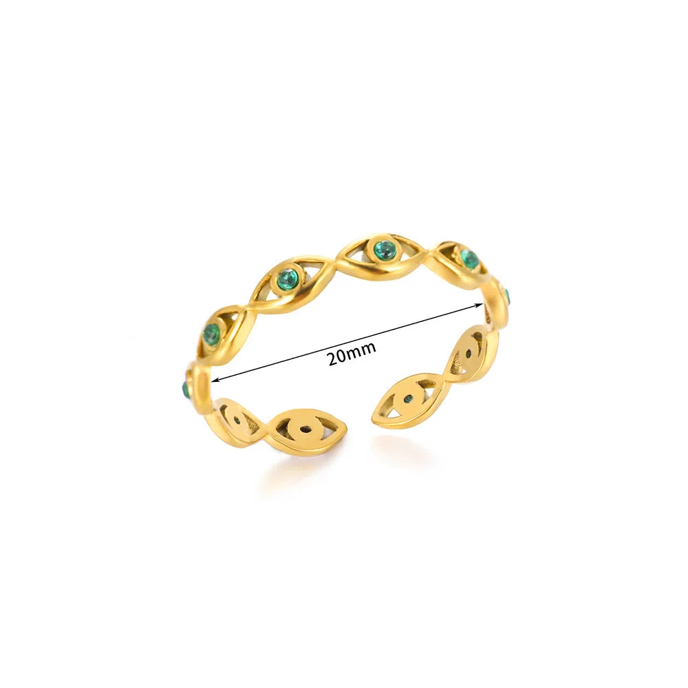 Green Zircon Evil Eye Ring by Adrissa Design — view 6