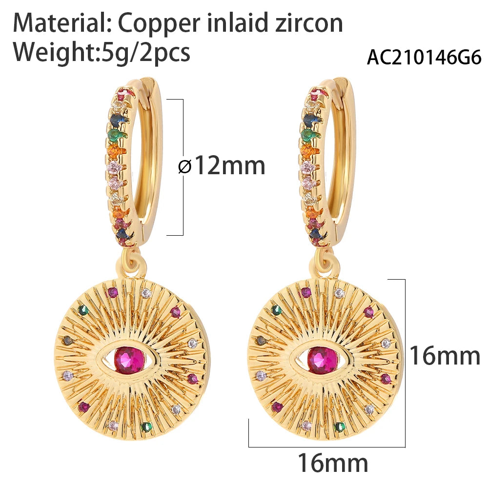 Evil Eye Heart Hoop Earrings by Adrissa Design — view 11