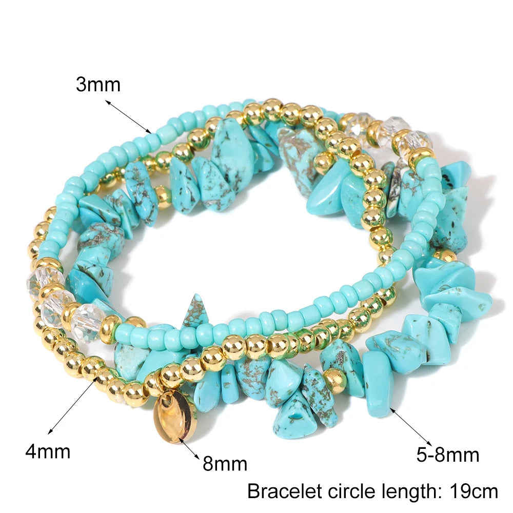 Turquoise Chip Bead Bracelet Set by Adrissa Design — view 6
