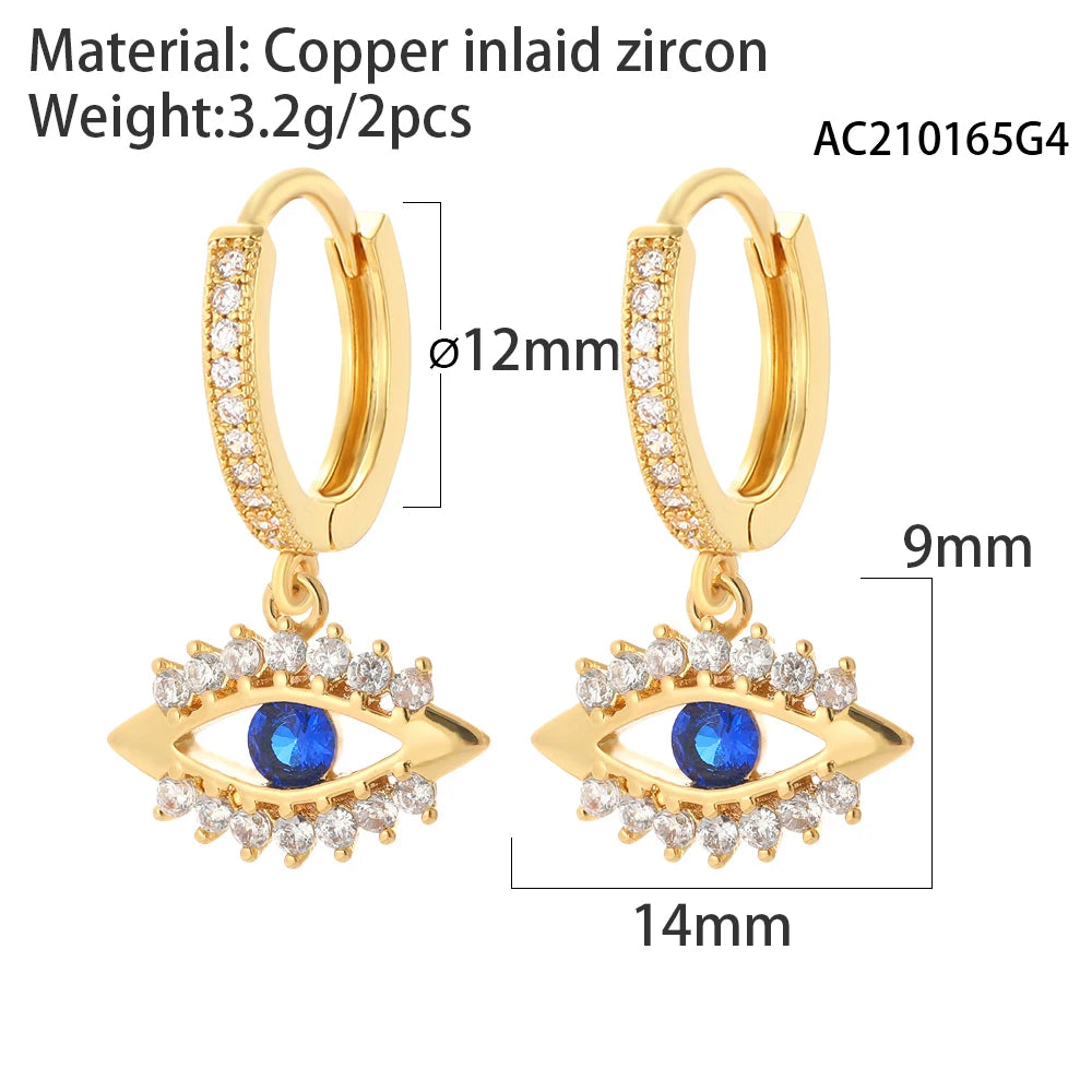 Evil Eye Heart Hoop Earrings