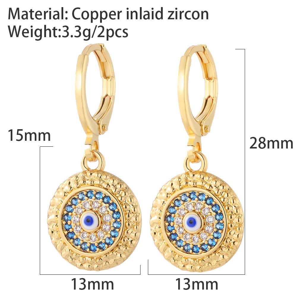 Evil Eye Heart Hoop Earrings