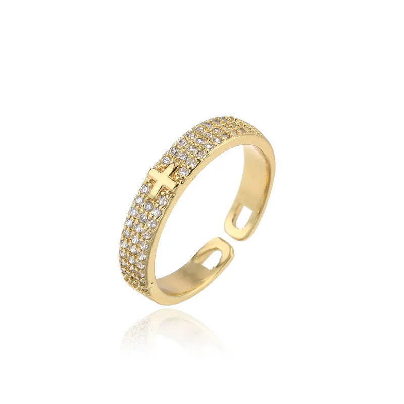 Crystal Evil Eye Cross Ring