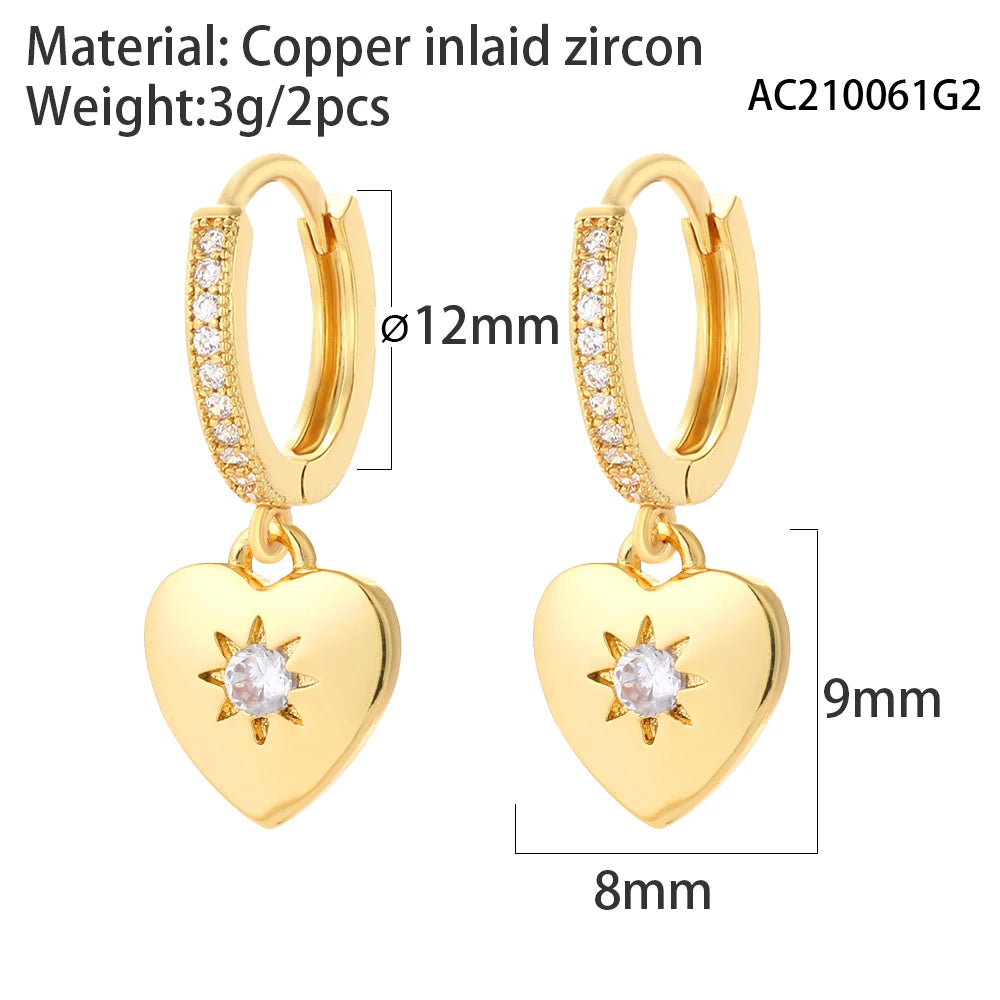 Evil Eye Heart Hoop Earrings