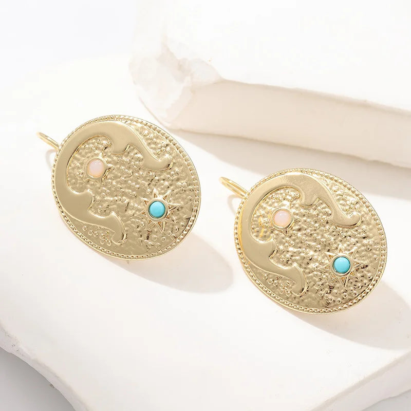 Vintage Ornate Turquoise Earrings