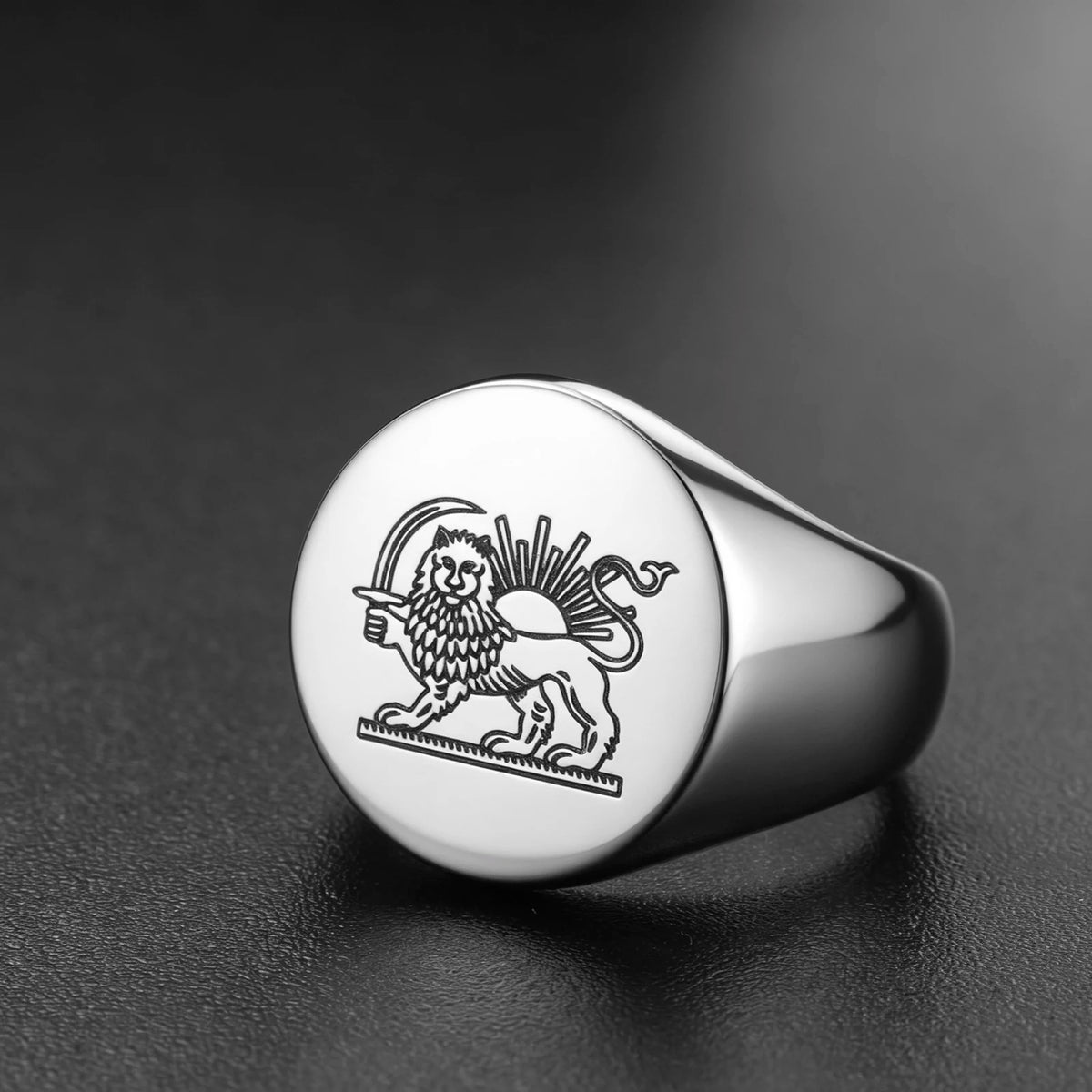 Lion & Sun Stainless Steel Ring