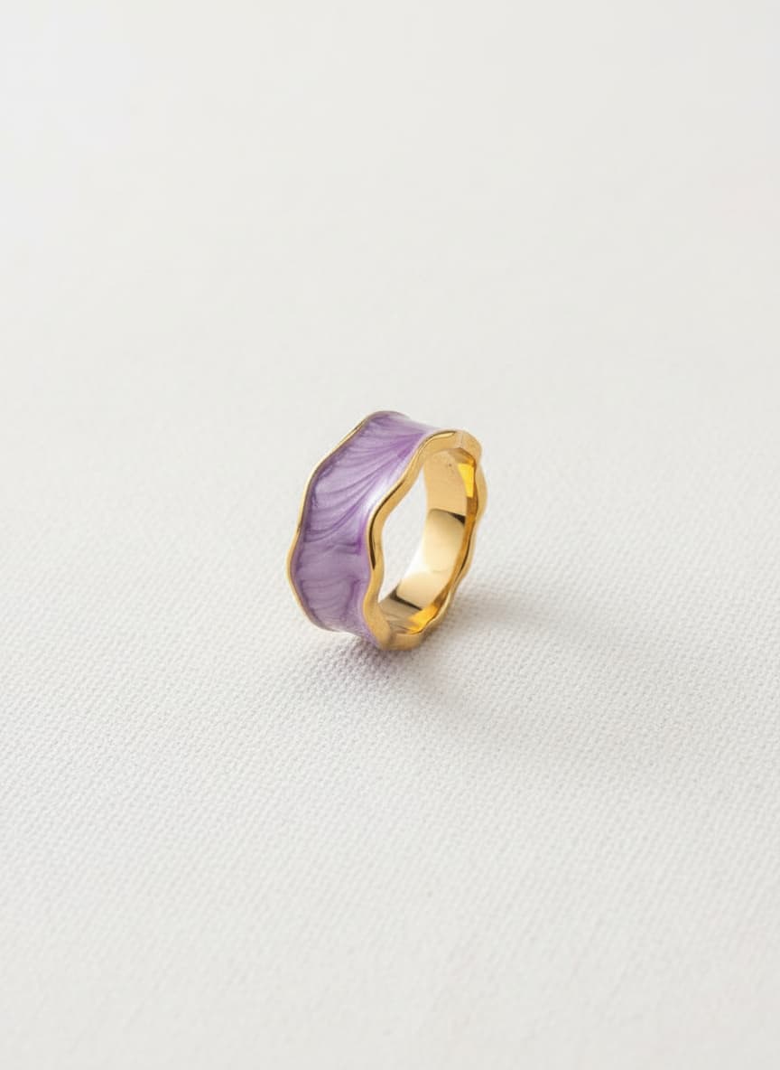 Purple Wave Amethyst Ring