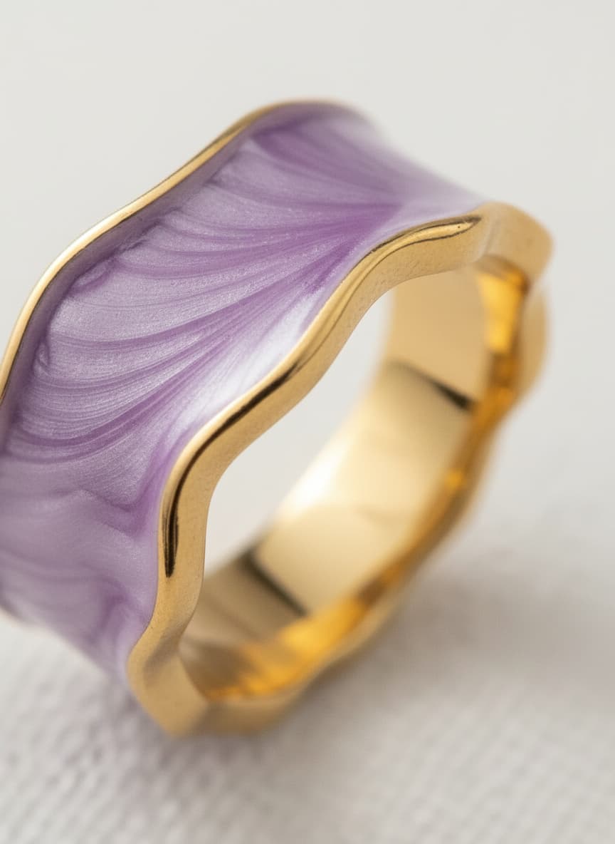Purple Wave Amethyst Ring