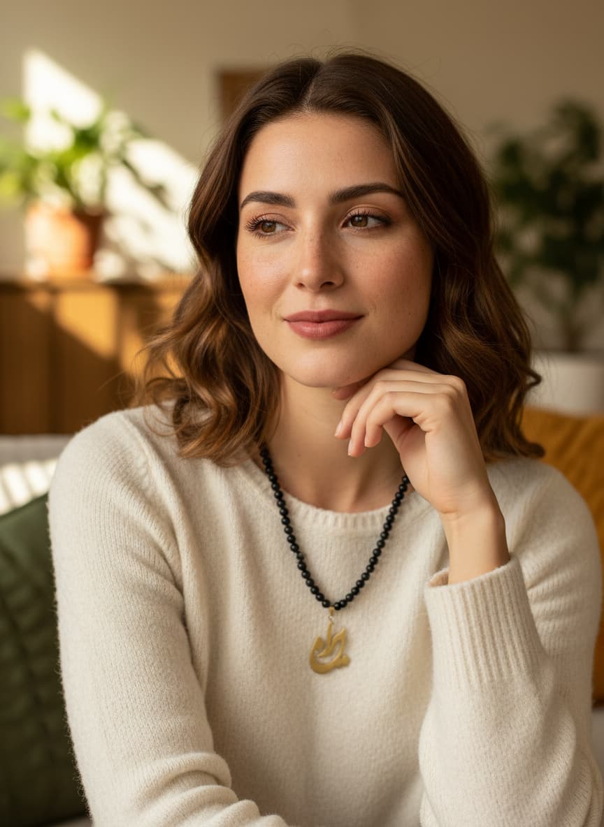 Black Onyx Farsi Pendant Necklace