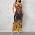 Amber Mosaic Slit Maxi Dress