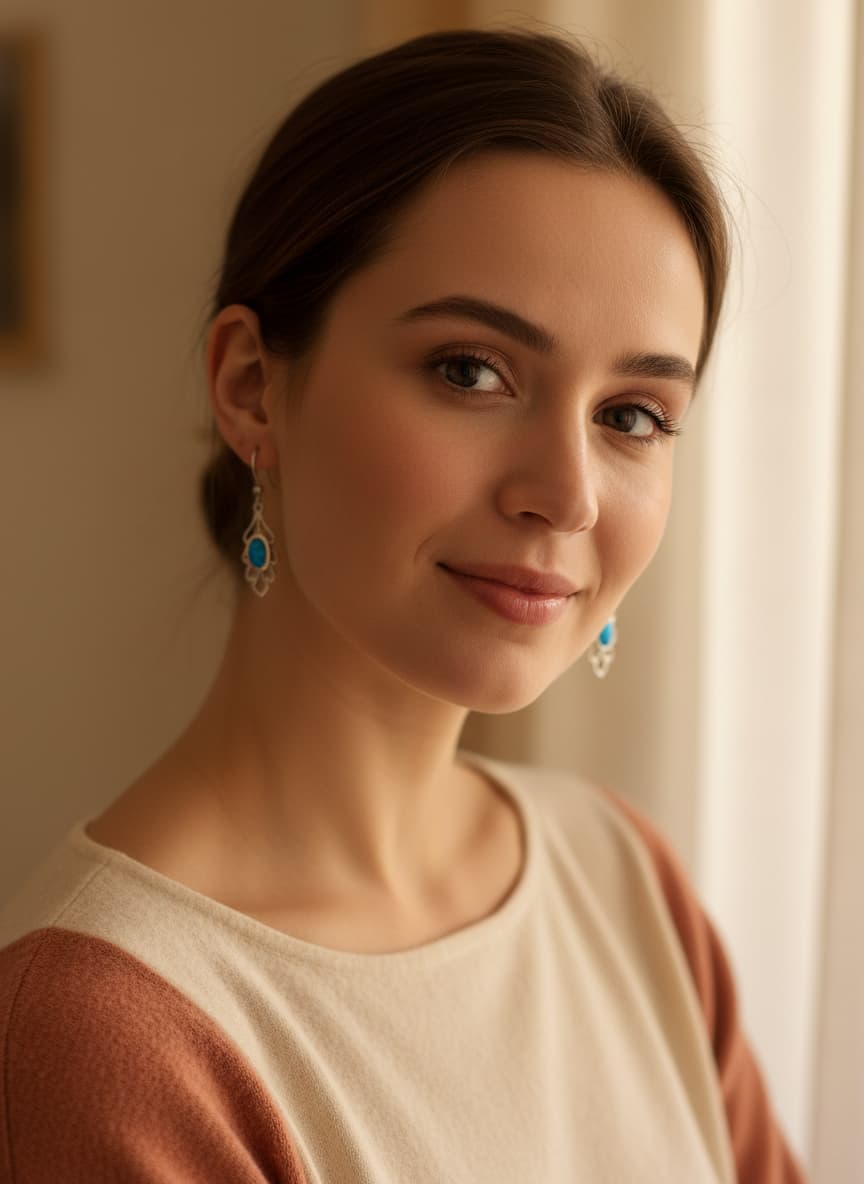 Blue Opal Silver Drop Earrings