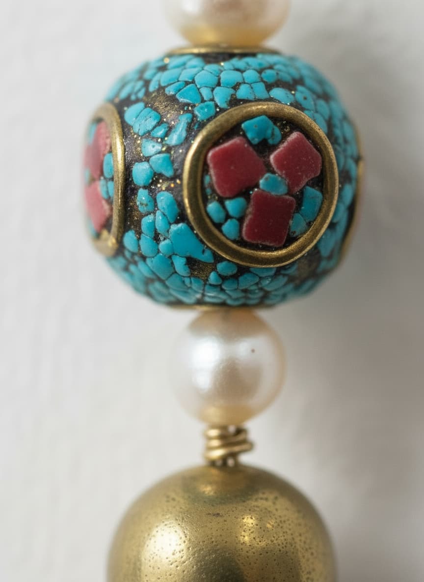 Turquoise Mosaic Pomegranate Necklace