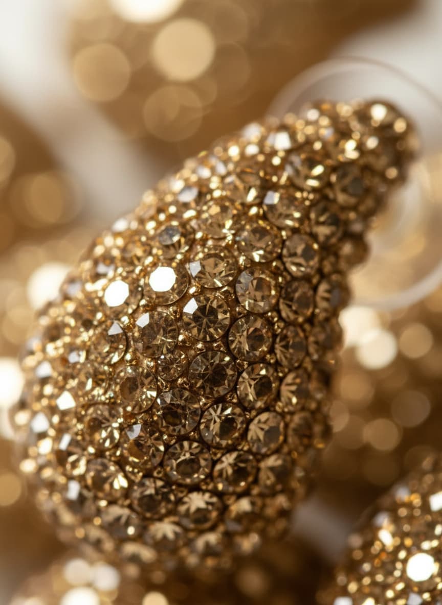 Gold Glitter Teardrop Earrings