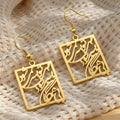 Calligraphy Window Drop Earrings