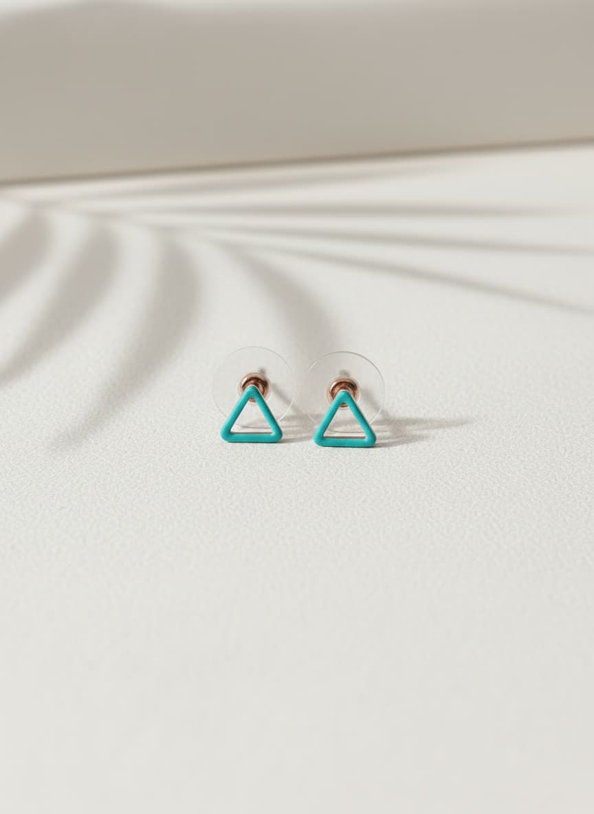 Turquoise Triangle Stud Earrings