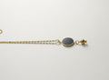 Brass-Plated Persian Style Pomegranate Necklace with Black Enamel Disc