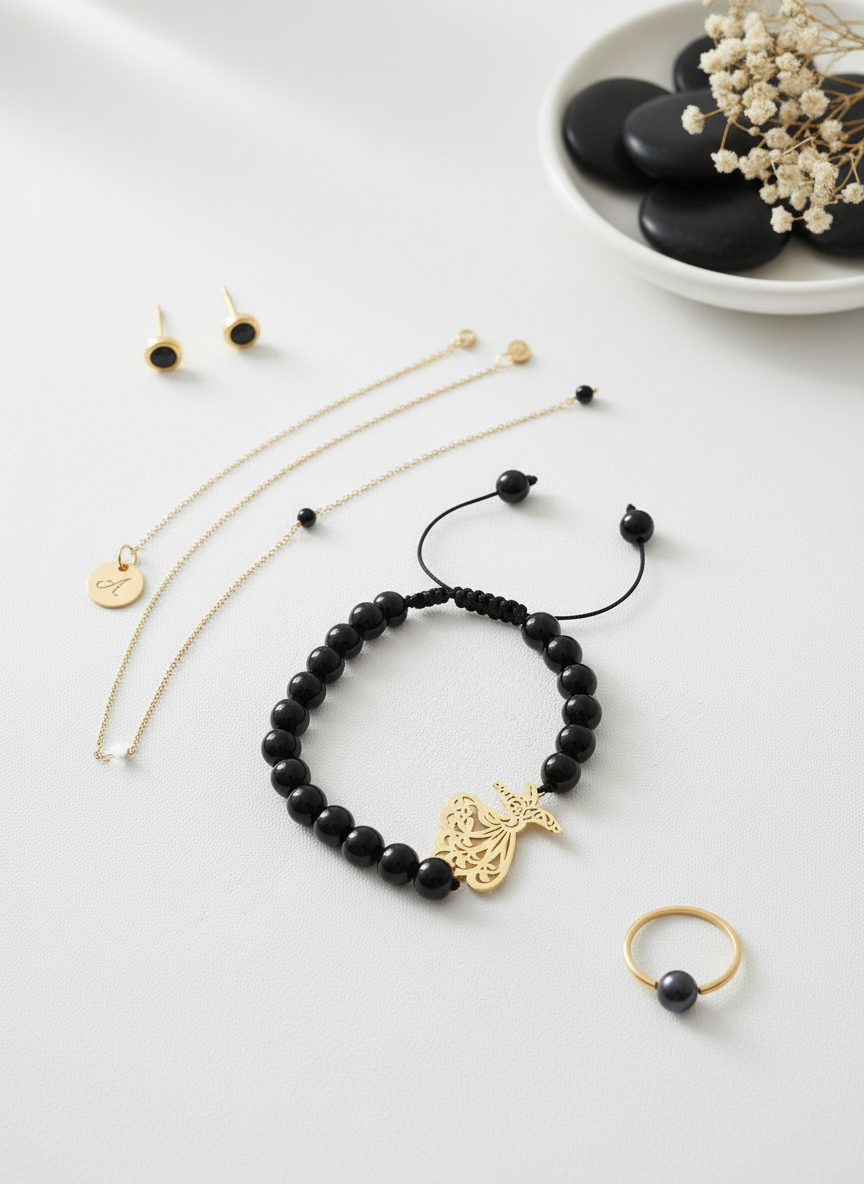 Black Onyx Charm Bracelet