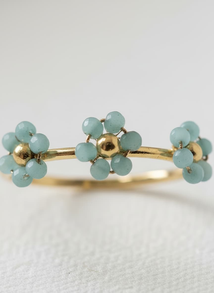 Light Blue Flower Cluster Ring