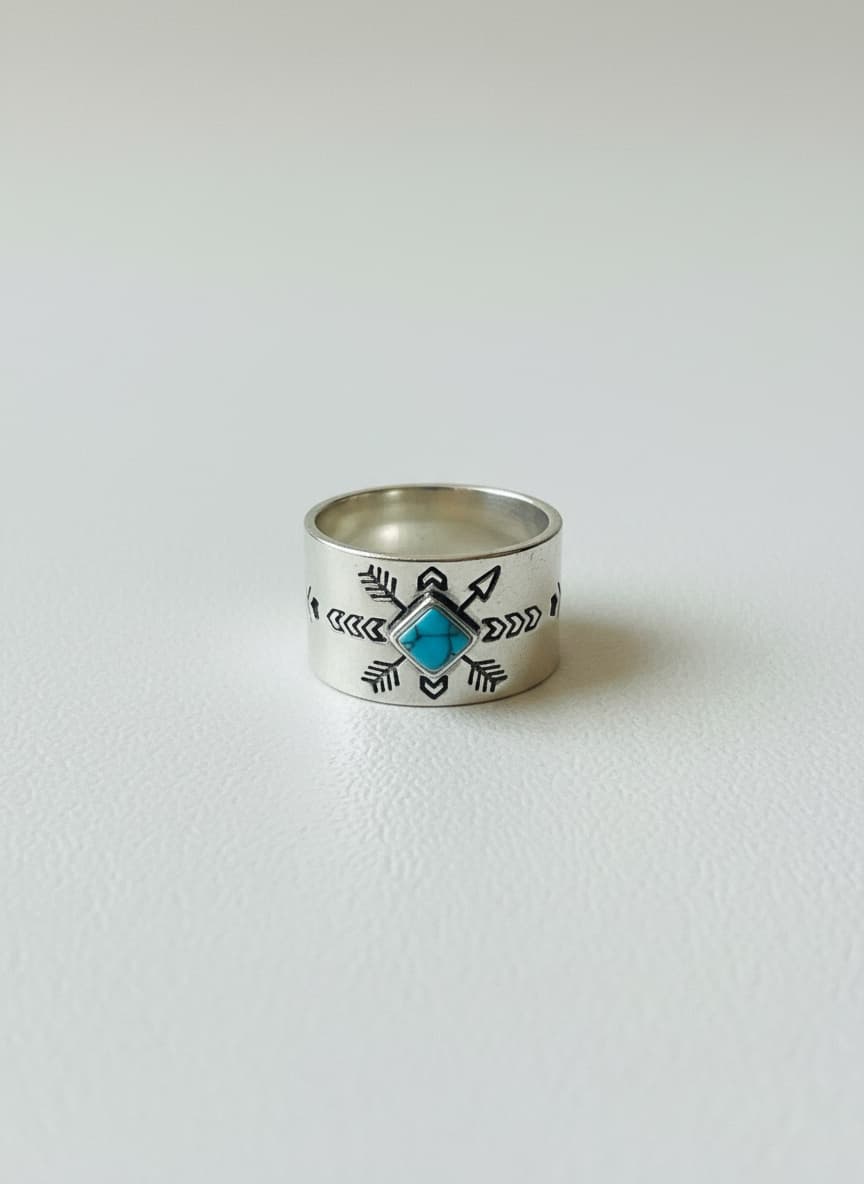 Turquoise Diamond Signet Ring