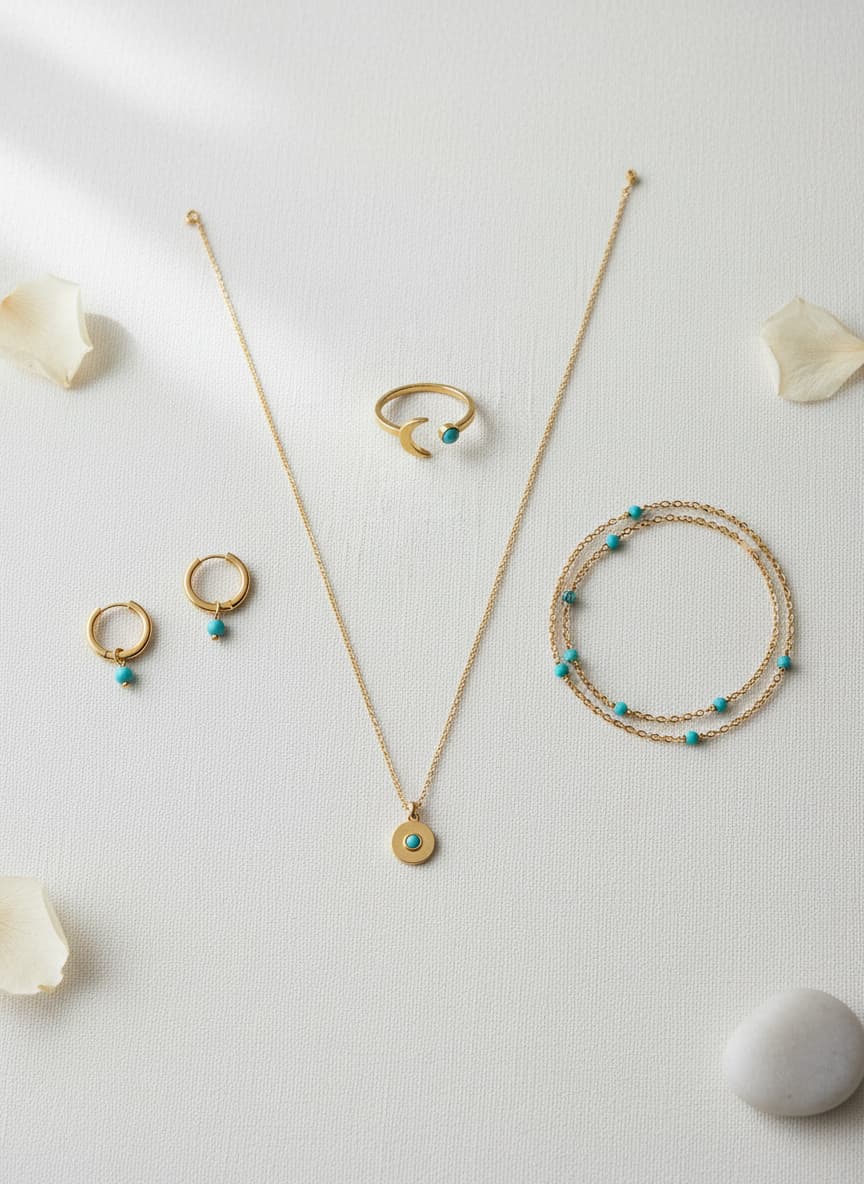 Crescent Moon Turquoise Ring