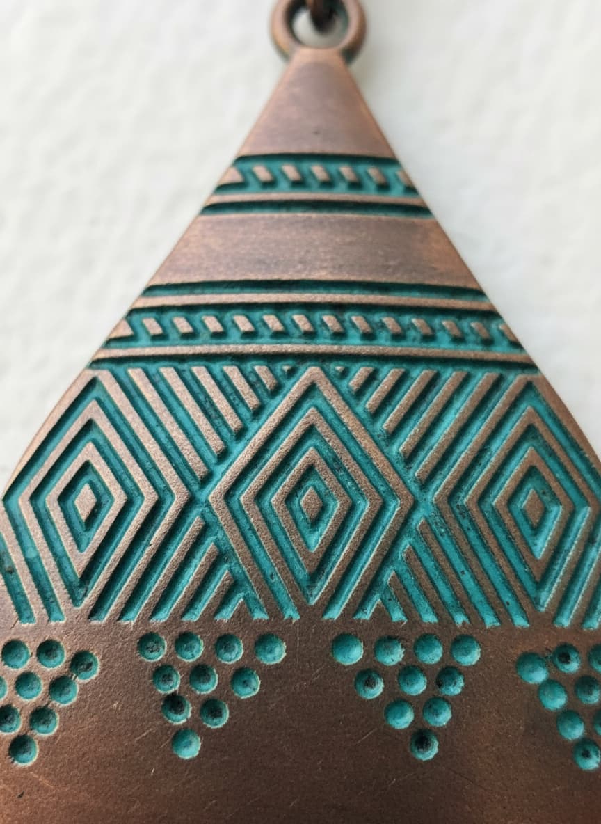 Mixed Metal Copper Stripe Earrings