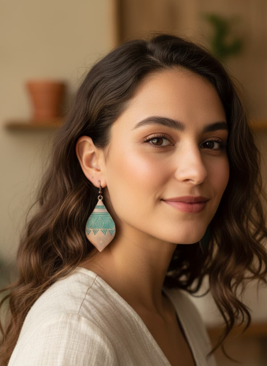 Mixed Metal Copper Stripe Earrings
