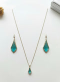 Teal Stone Drop Earrings by Adrissa Design