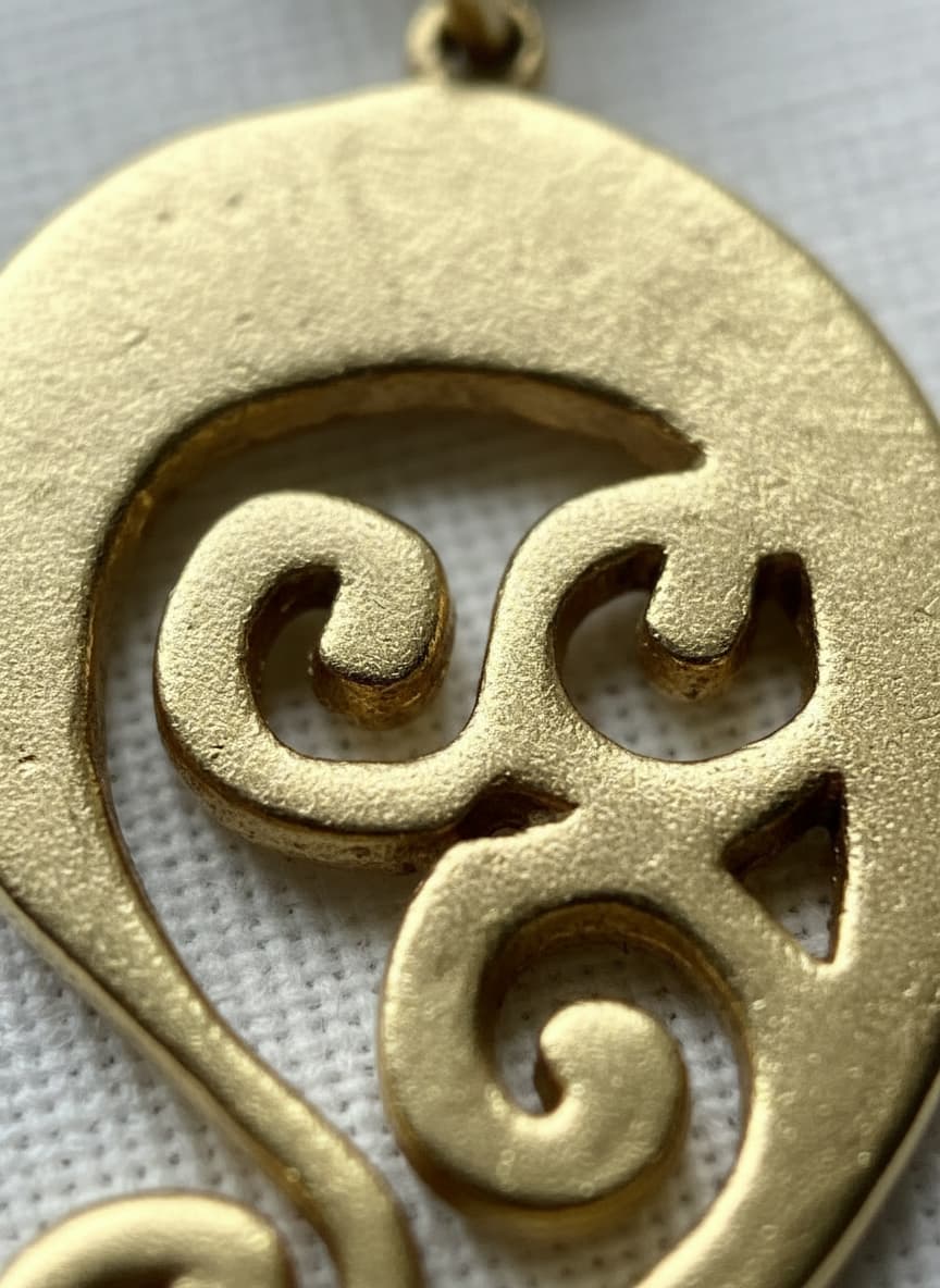 Gold Swirl Paisley Necklace