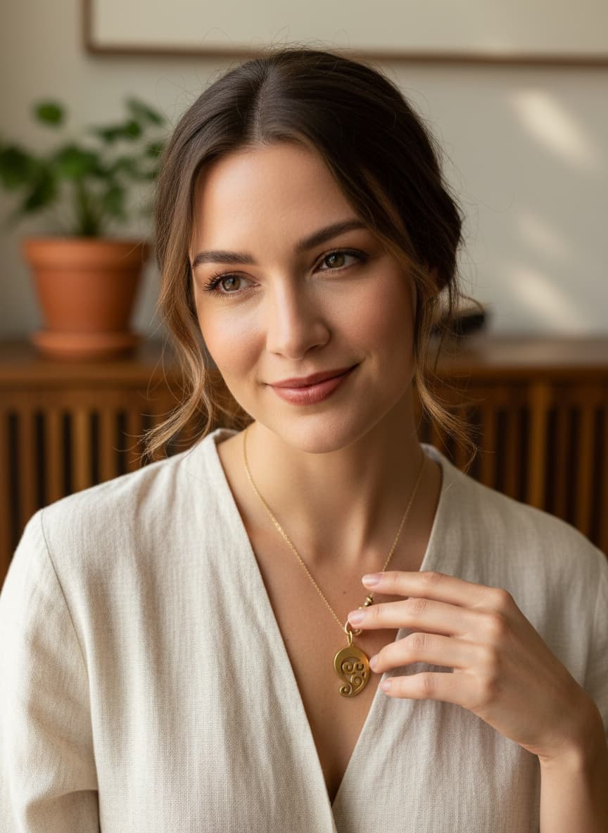 Gold Swirl Paisley Necklace