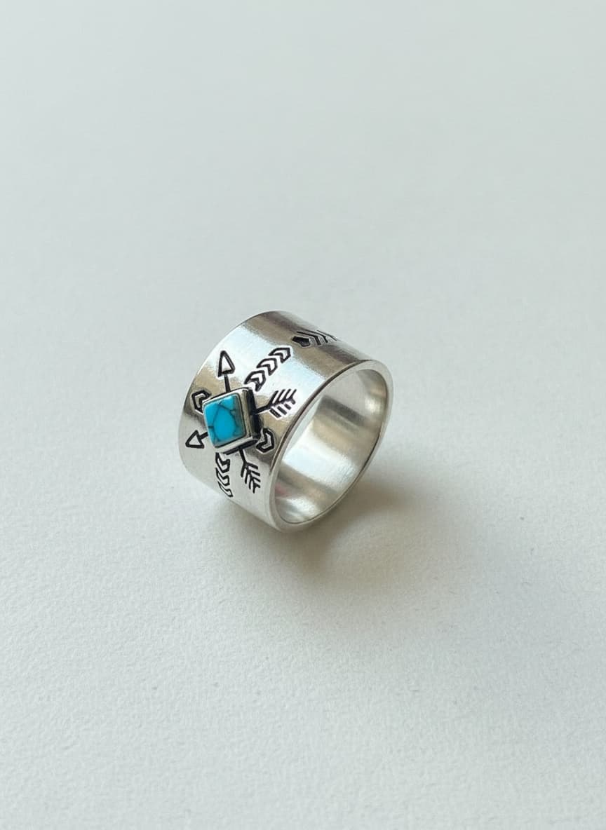 Turquoise Diamond Signet Ring
