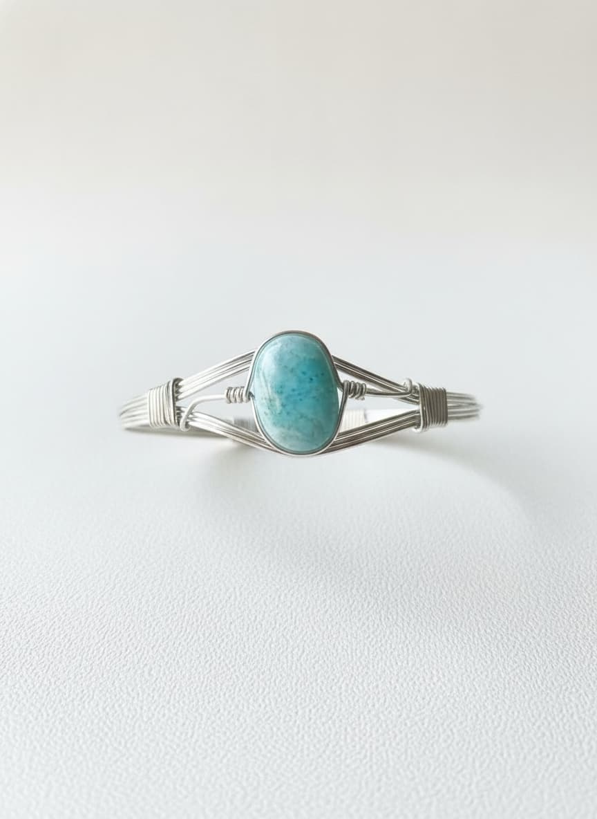 Turquoise Cabochon Wire Cuff