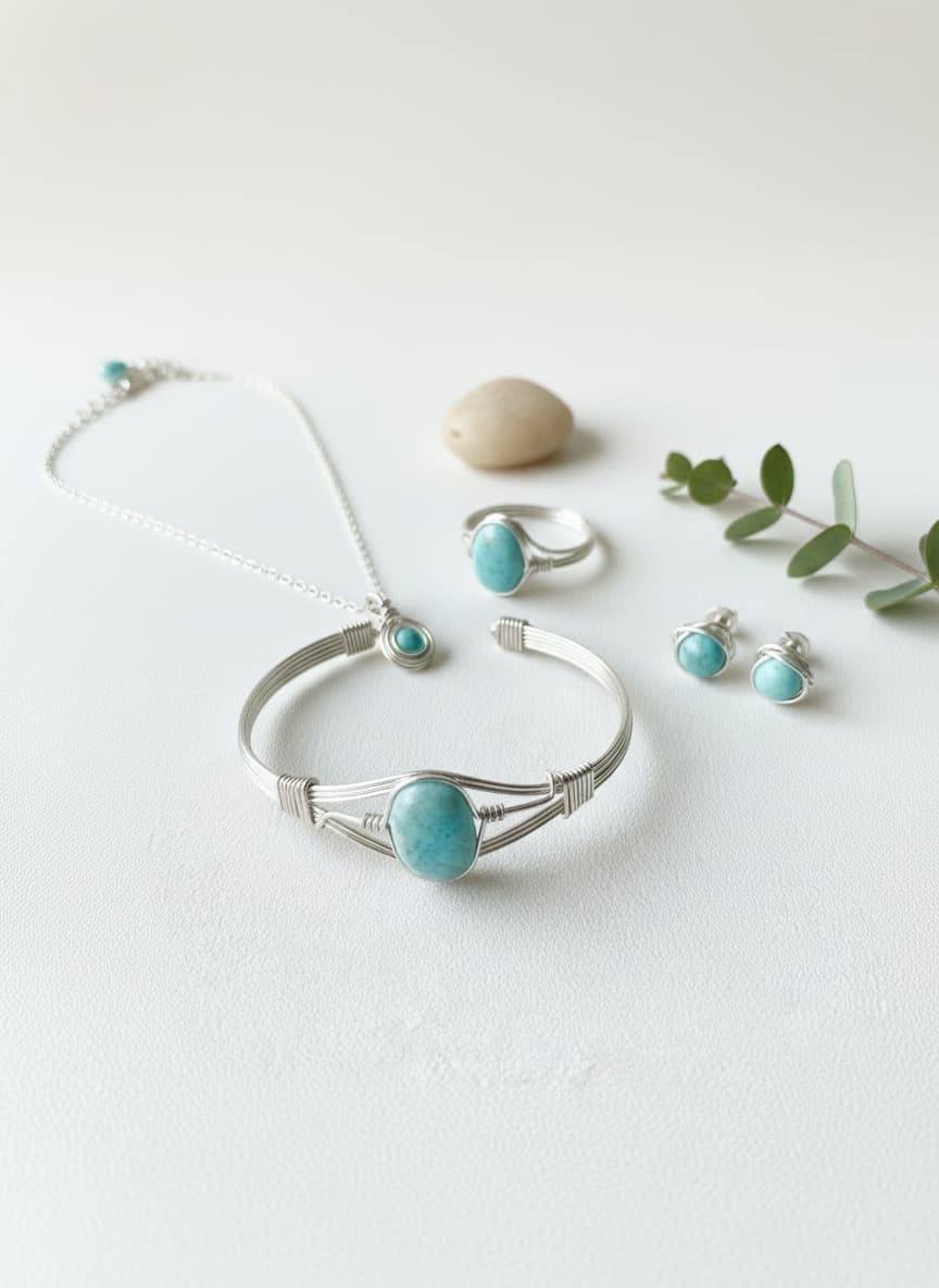 Turquoise Cabochon Wire Cuff