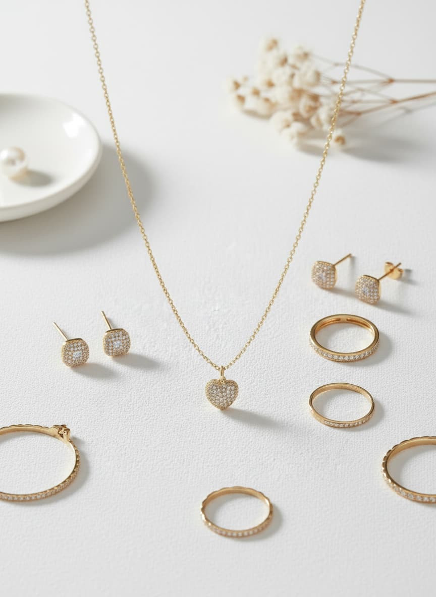 Pave Heart Pendant Necklace
