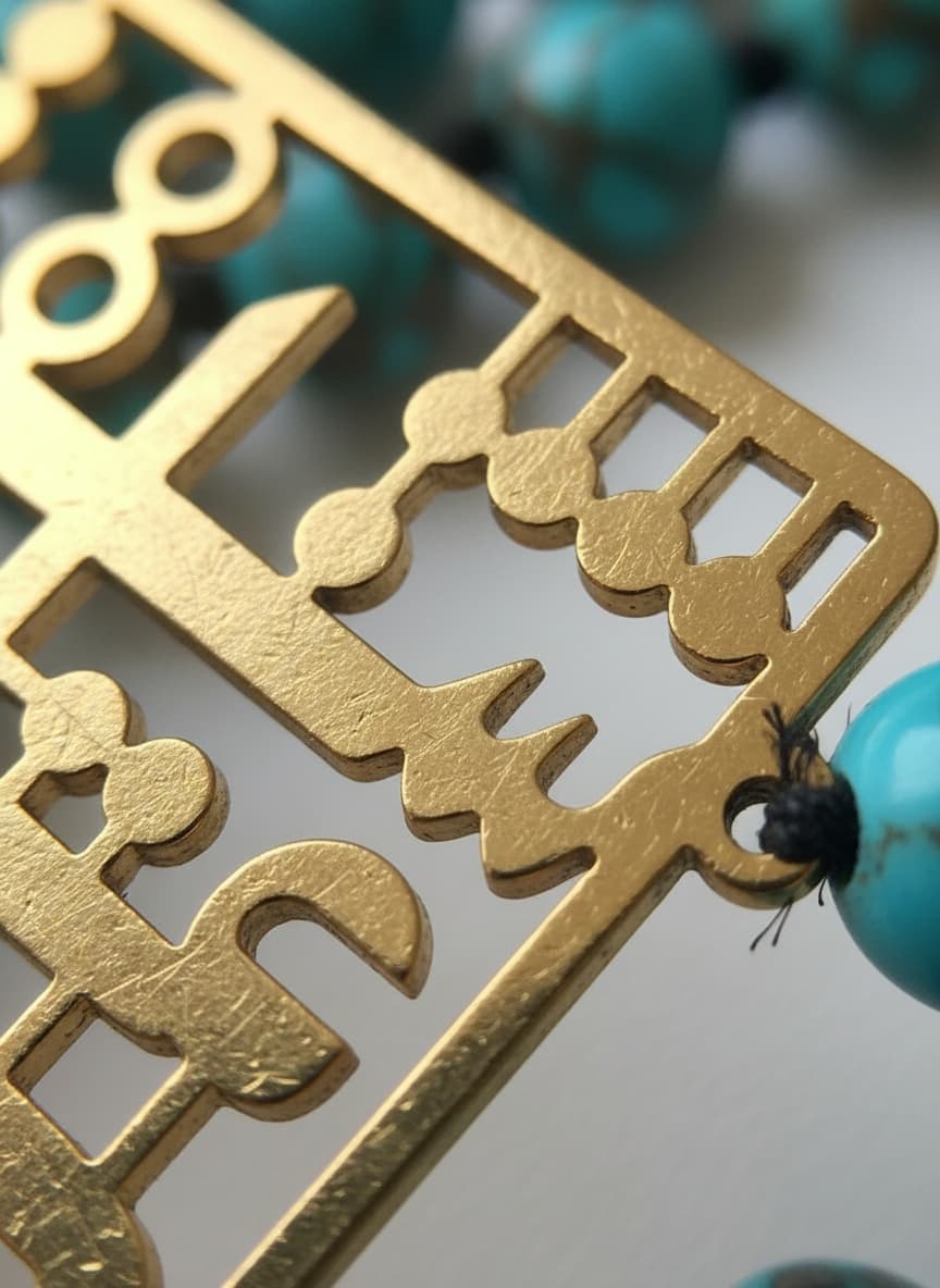Turquoise Beaded Calligraphy Bracelet