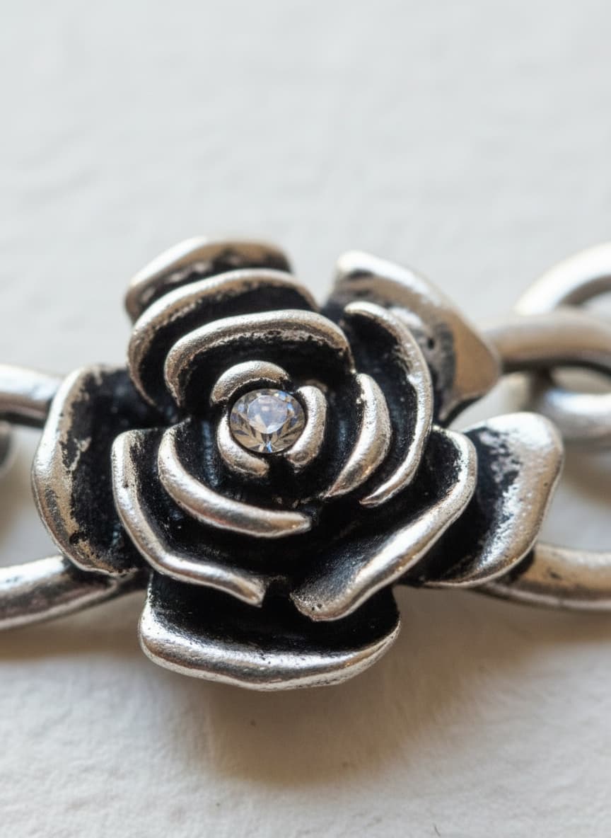 Rose Charm Bead Bracelet