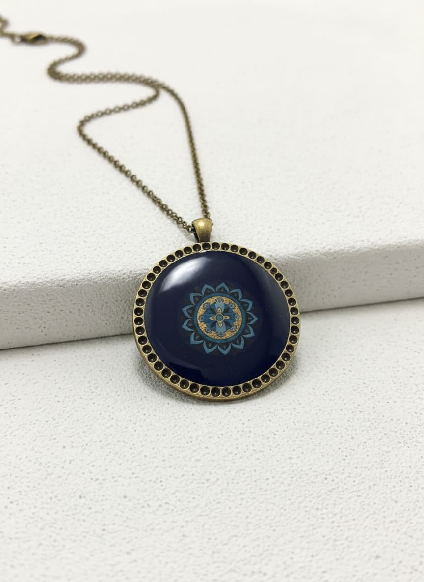 Lapis Cabochon Pendant Necklace