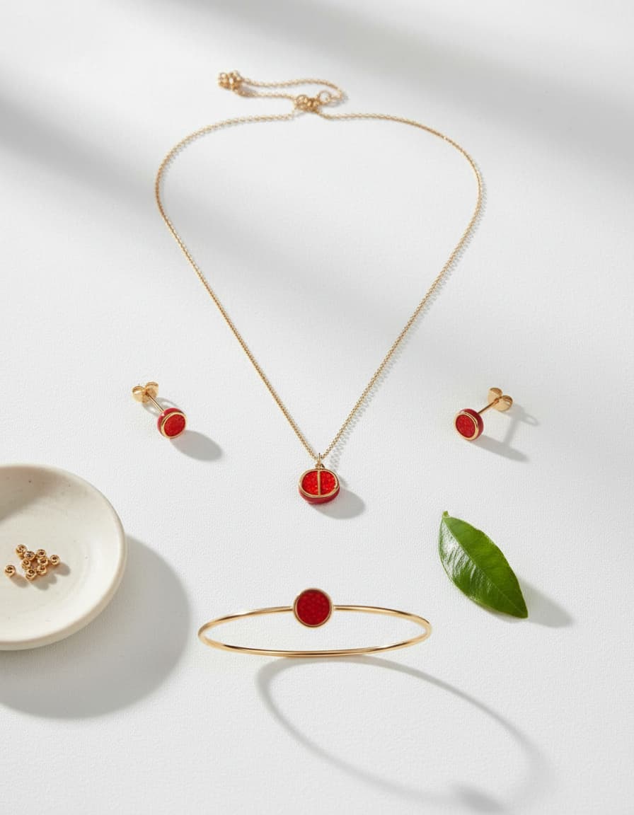 Pomegranate Enamel Pendant Necklace